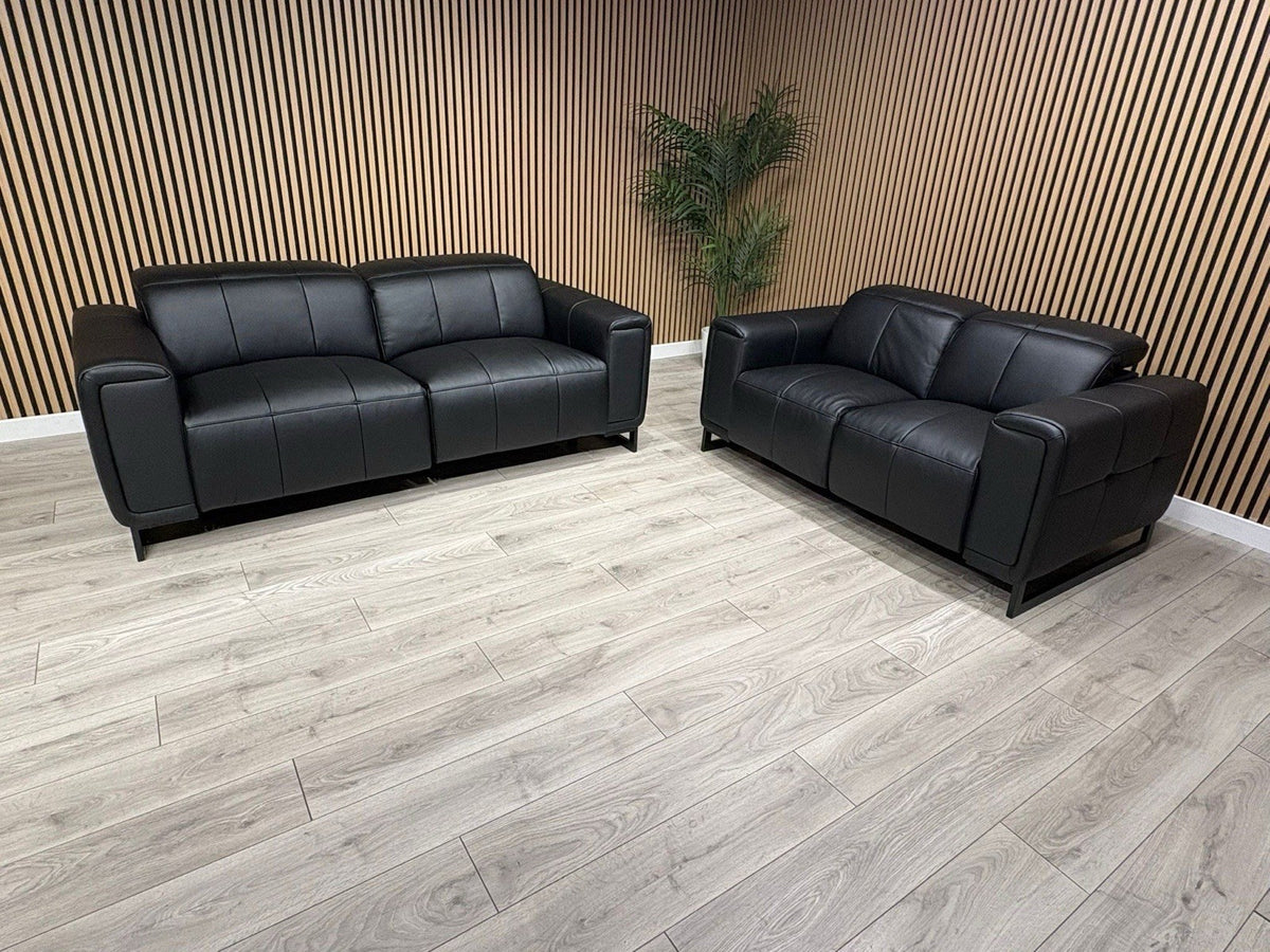 MARELLA 3 Seater + 2 Seater Power Recliner Leather Sofa Set RRP £4399