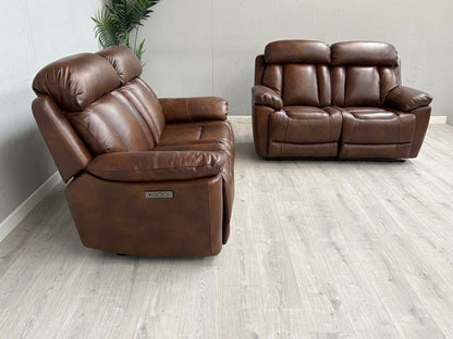 DFS Bravado Leather 2+2 Seater Power Recliner Sofa Set - RRP £3798