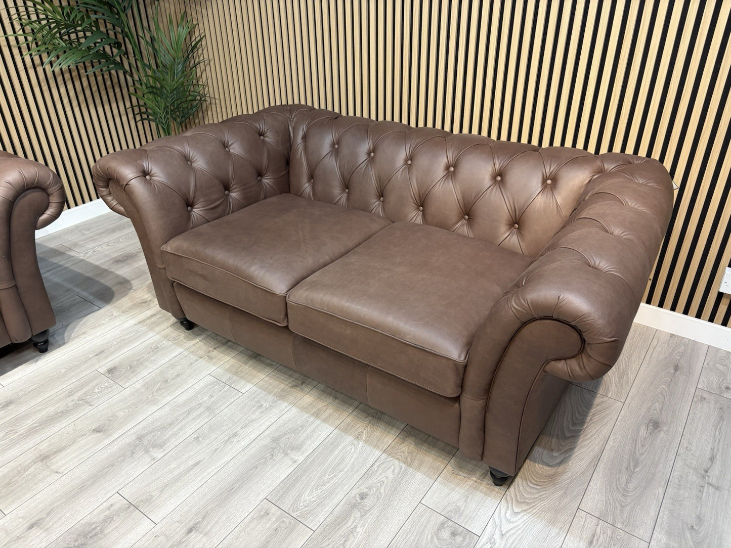 Next GOSFORD Leather Chesterfield Large 3 Seater + 2 Seater Sofa Set - RRP £5490