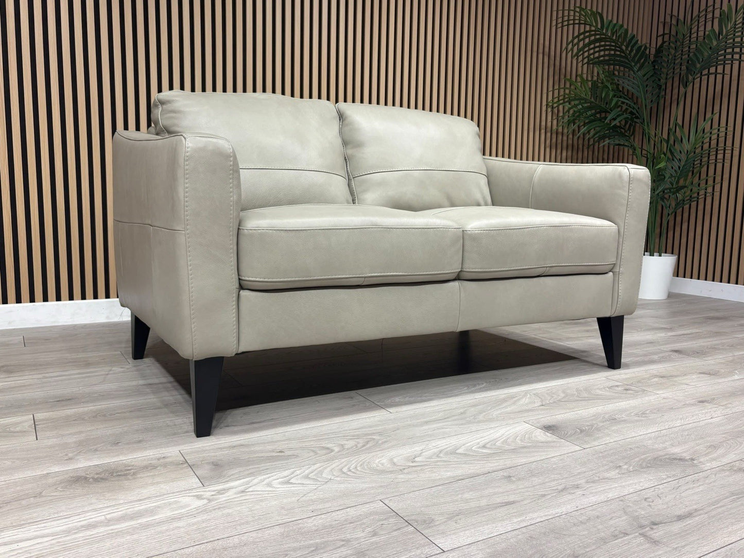 John Lewis BAILEY Style 2 Seater Stone Leather Sofa RRP £1695