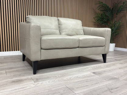 John Lewis BAILEY Style 2 Seater Stone Leather Sofa RRP £1695