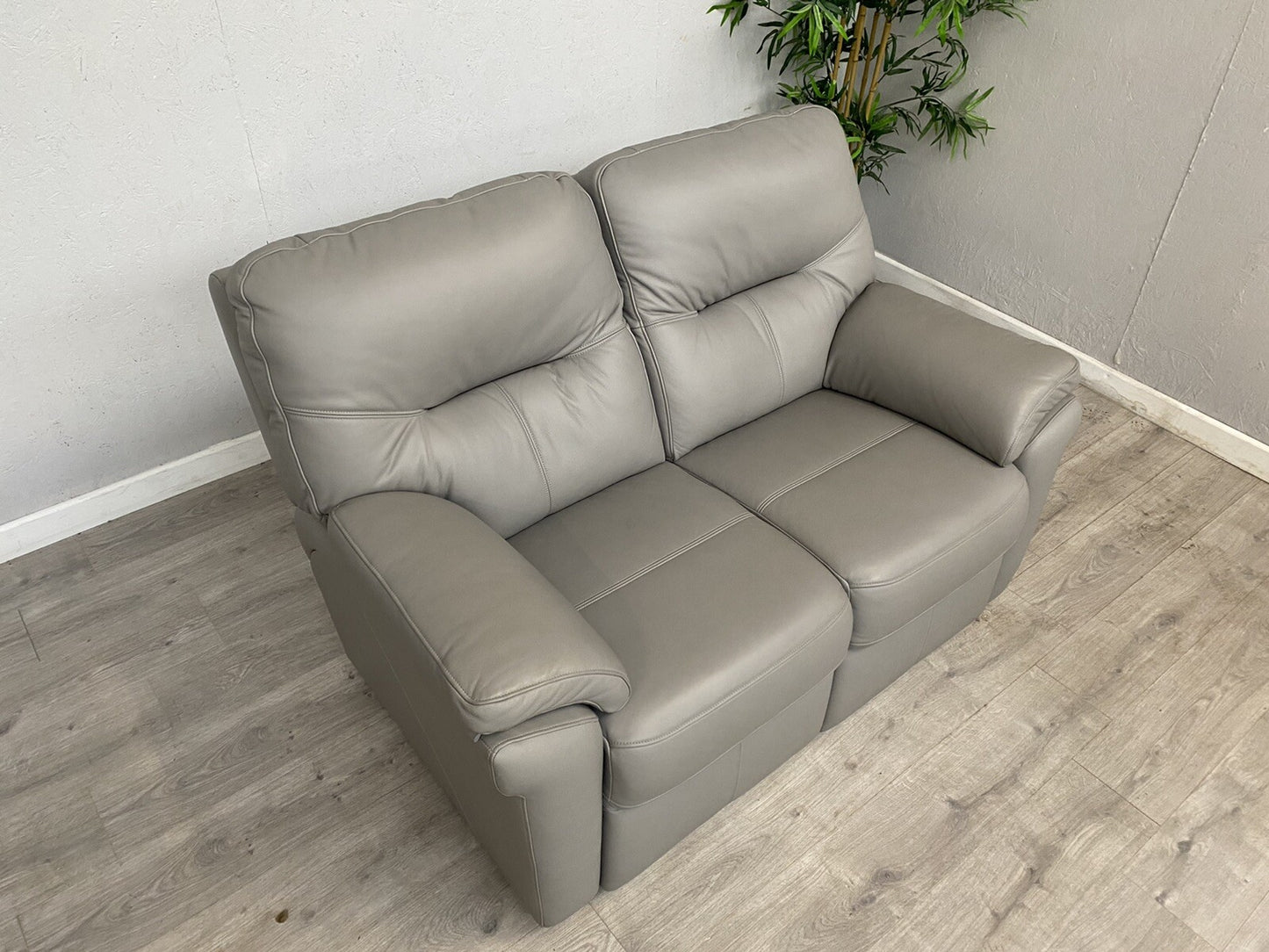 F. Village. G Plan - SEATTLE Leather 2 Seater Sofa, Cambridge Grey, RRP £3,270