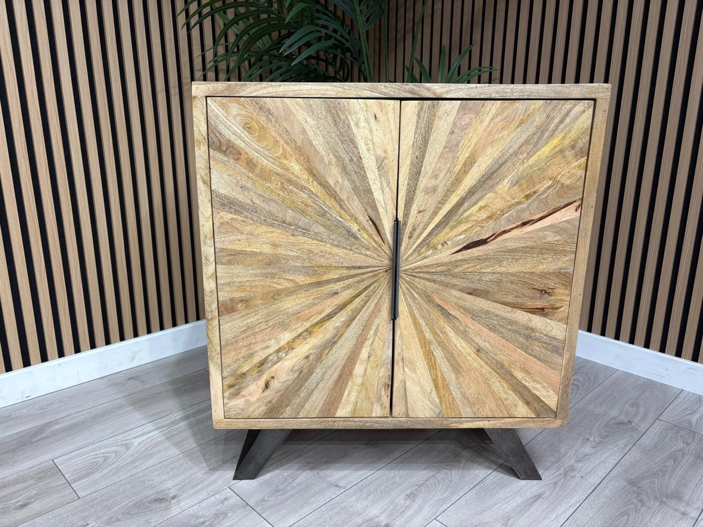 NEXT Sample - Geo Mango Wood Hall Cabinet - RRP: £895