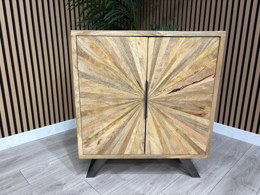 NEXT Sample - Geo Mango Wood Hall Cabinet - RRP: £895