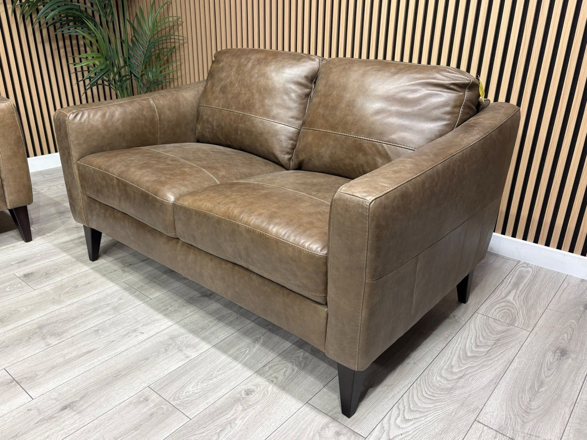John Lewis BAILEY Style Leather 3 + 2 Seater Sofa Set, Chestnut - RRP £3978