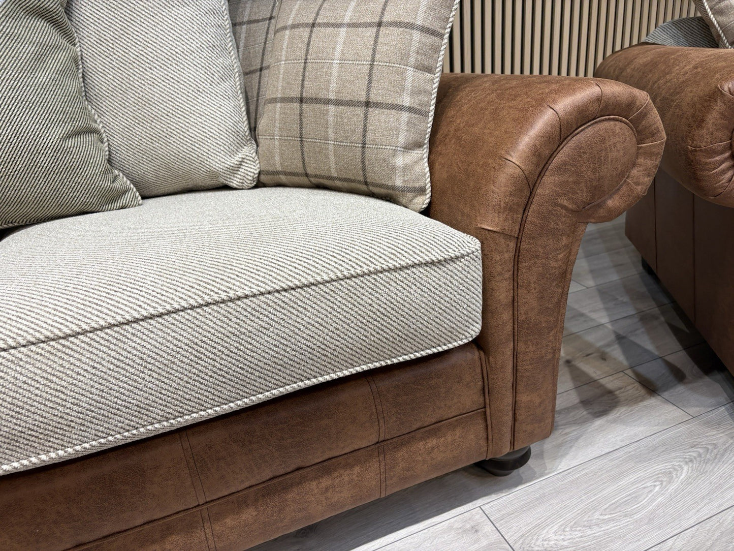 DARWIN Fabric Scatter Back 3 Seater + 2 Seater Sofa Set - RRP £2,598