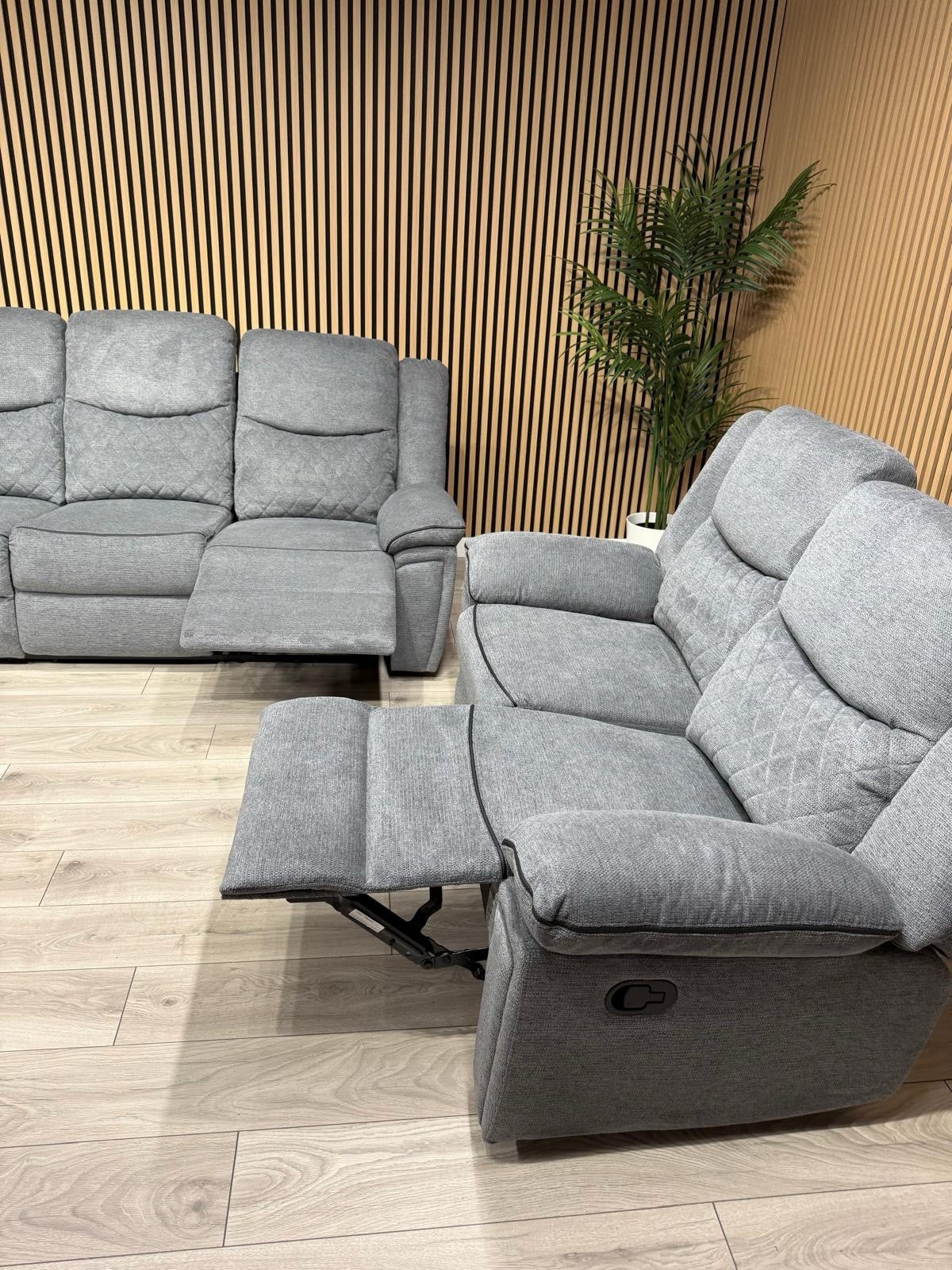 Very Myra 3 Seater Fabric Manual Recliner Sofa Grey