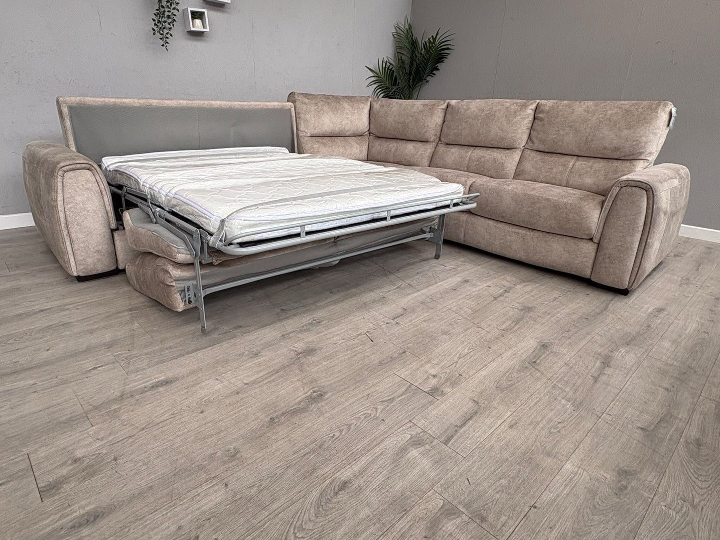 Furniture Village FLEX Fabric Large LHF Corner Sofa Bed, Storage Arms, RRP £2945