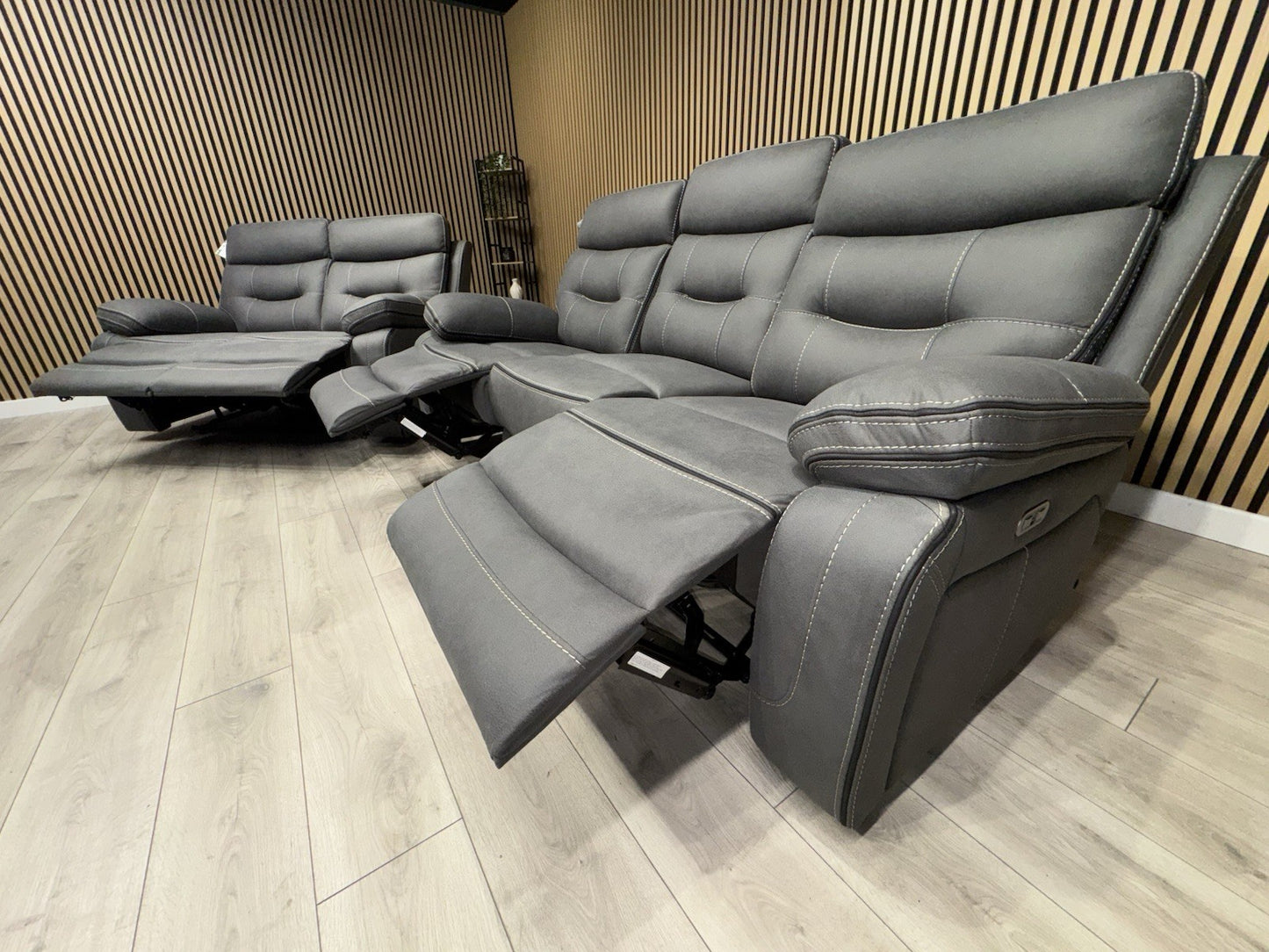 DFS Eiger Style Fabric 3+2 Seater Power Sofa Set RRP £2788