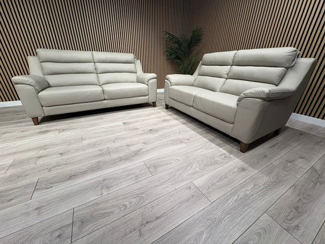 John Lewis Sample BELLA Leather Sofa, Pearl - Different Combinations Available