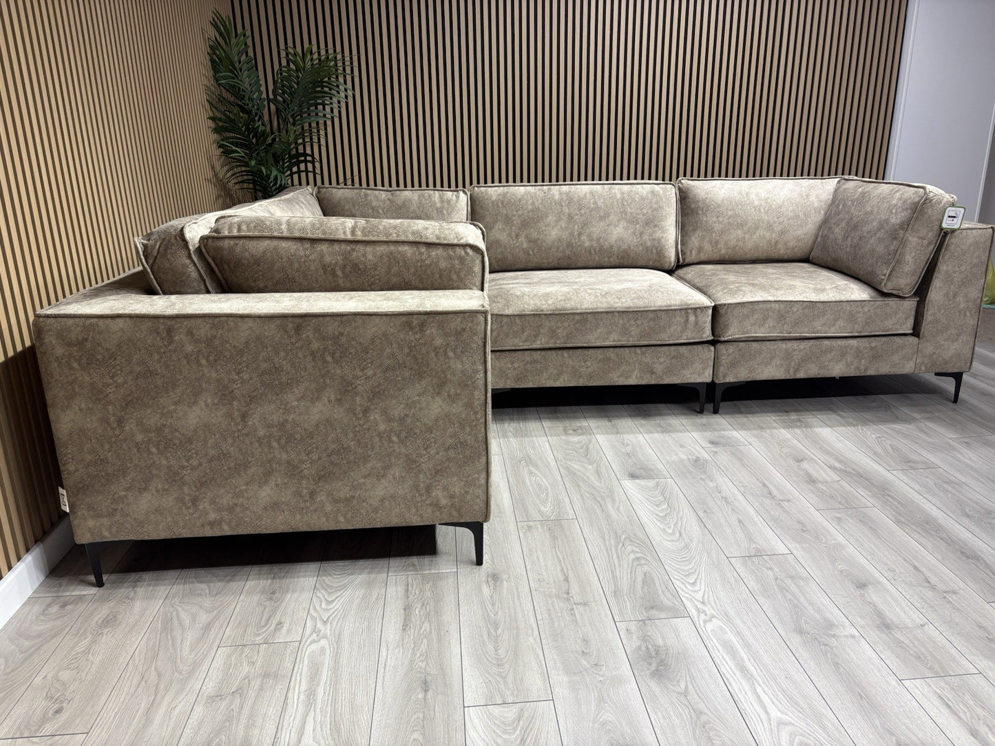 ELIJAH Modular Premium Fabric Corner Sofa, Mink - RRP £3,799