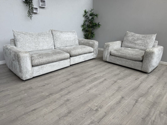 Furniture Village Boutique Pandora 4 Seater Split Sofa + Snuggler RRP £4895