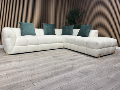 GENOA Large Fabric RHF/LHF Open End Chaise Corner Sofa - RRP £2,499