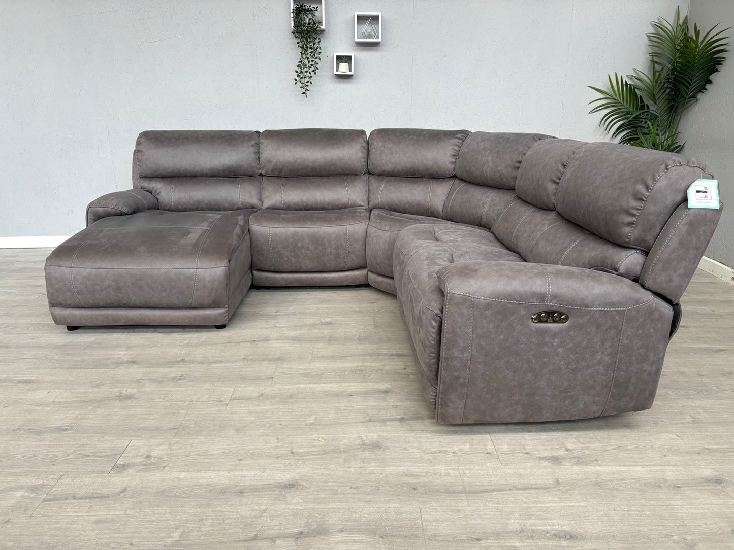 F.V LINK Fabric Corner Chaise Power Sofa, READ DESCRIPTION - RRP £2795