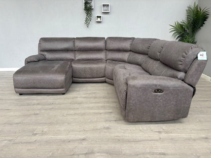 F.V LINK Fabric Corner Chaise Power Sofa, READ DESCRIPTION - RRP £2795