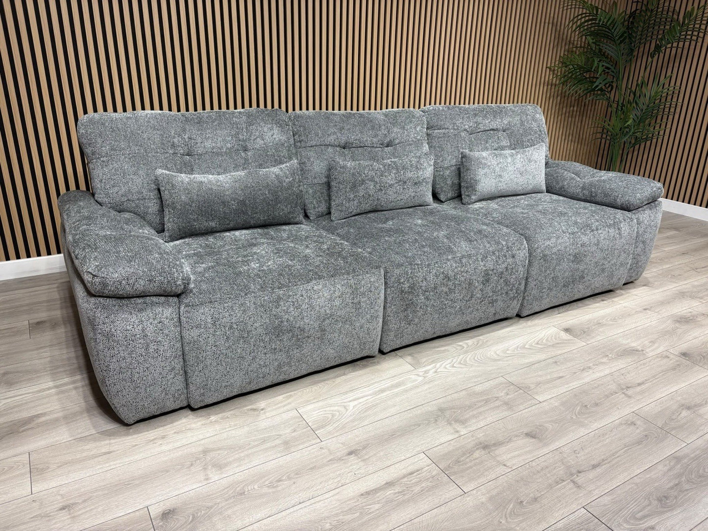 Dallas Electric Power Chaise Grey 3 Seater Sofa Bed - RRP £2500