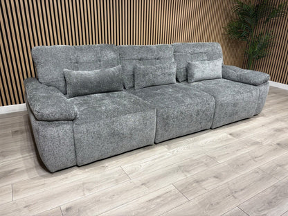Dallas Electric Power Chaise Grey 3 Seater Sofa Bed - RRP £2500