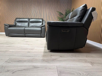 NAVONA 3 Seater + 2 Seater Leather Sofa Set, Power Recliners - RRP £3,498