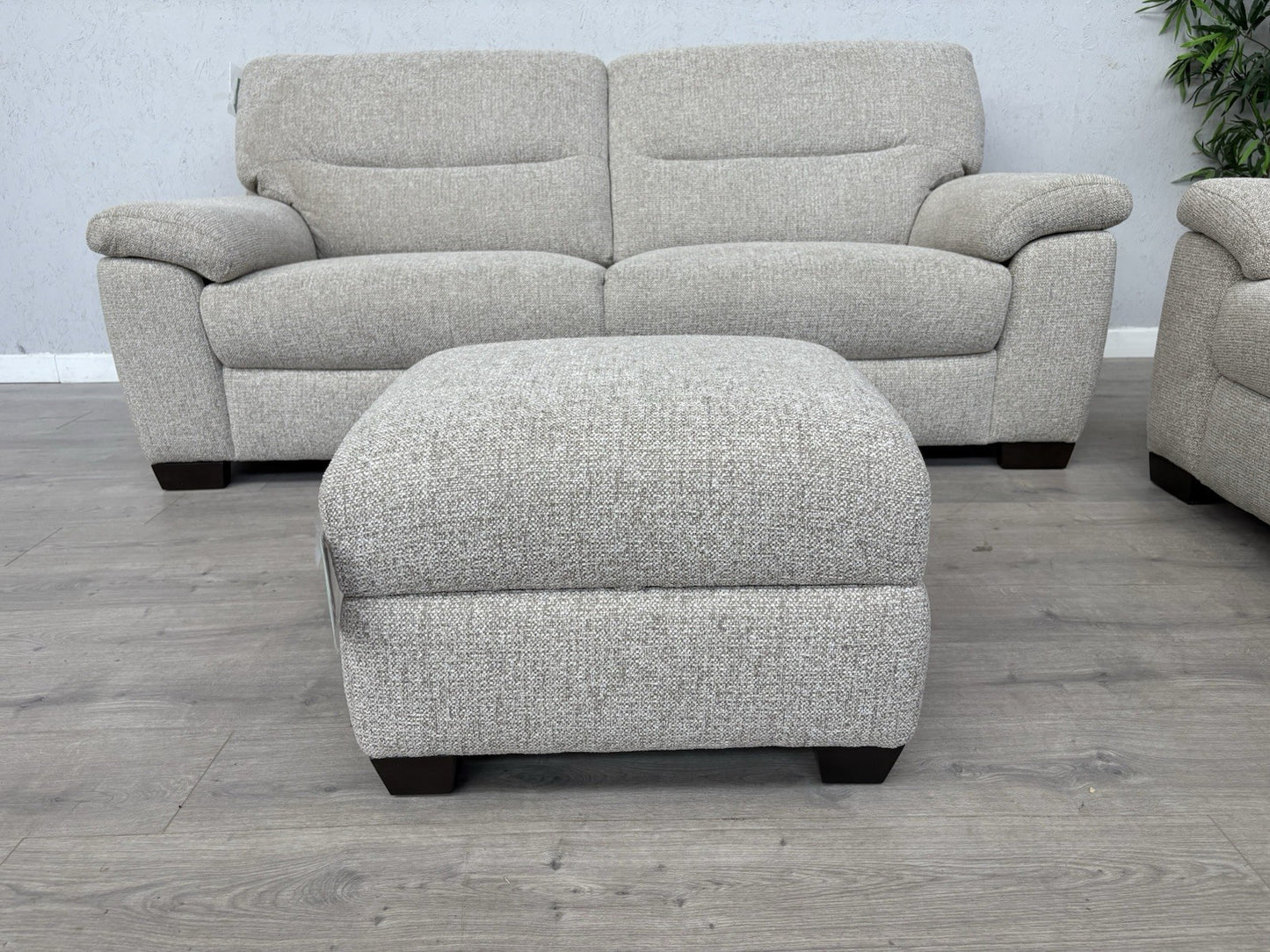 Furniture Village HETTY Fabric 2 x 3 Seater Sofa Set + Footstool- RRP £2,385