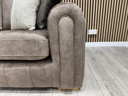 DEVINE Glamour Large Fabric 2 Corner 2 Sofa, Gemini Chocolate - RRP £2,695