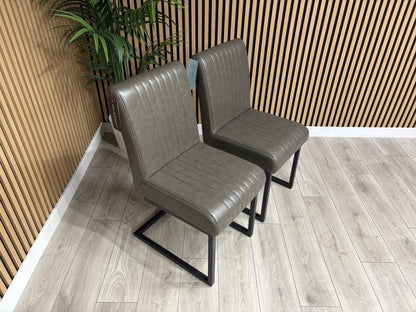 NEXT Sample - RIGA Industrial leather dining chairs