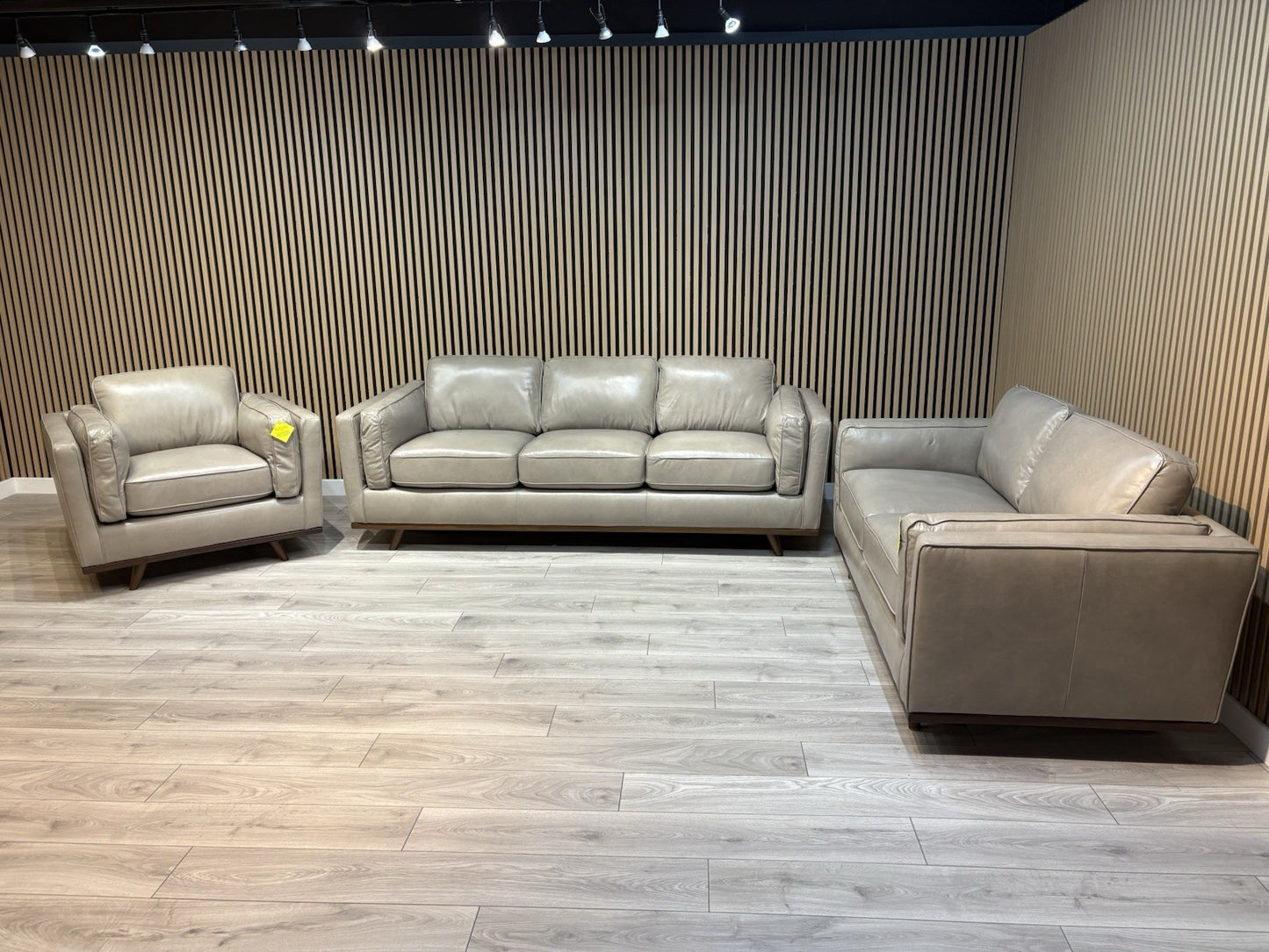 John Lewis Sample VALENCIA 3 Seater + 2 Seater + Armchair Leather Sofa Set