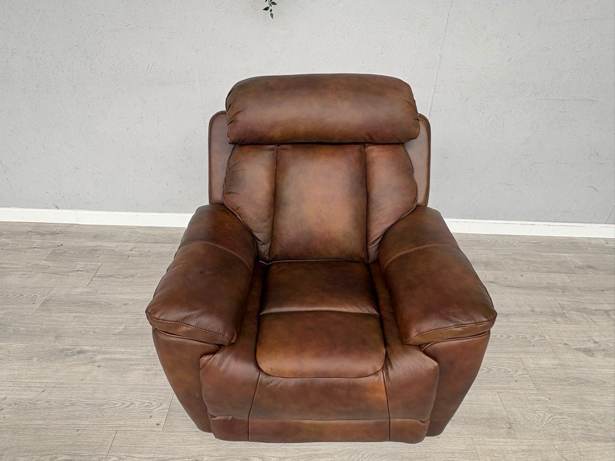 DFS Bravado Leather Power Recliner Armchair + Power Headrests - RRP £1,149