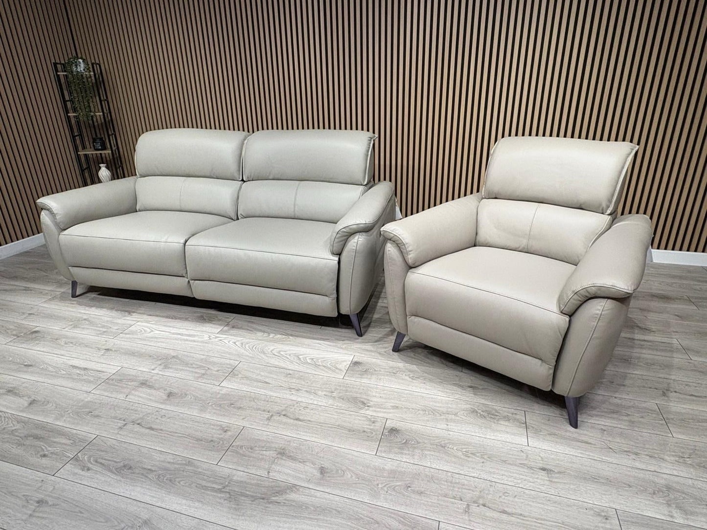 Furniture Village JUDE Style Leather 3 Seater Sofa + Armchair Set - RRP £4,490