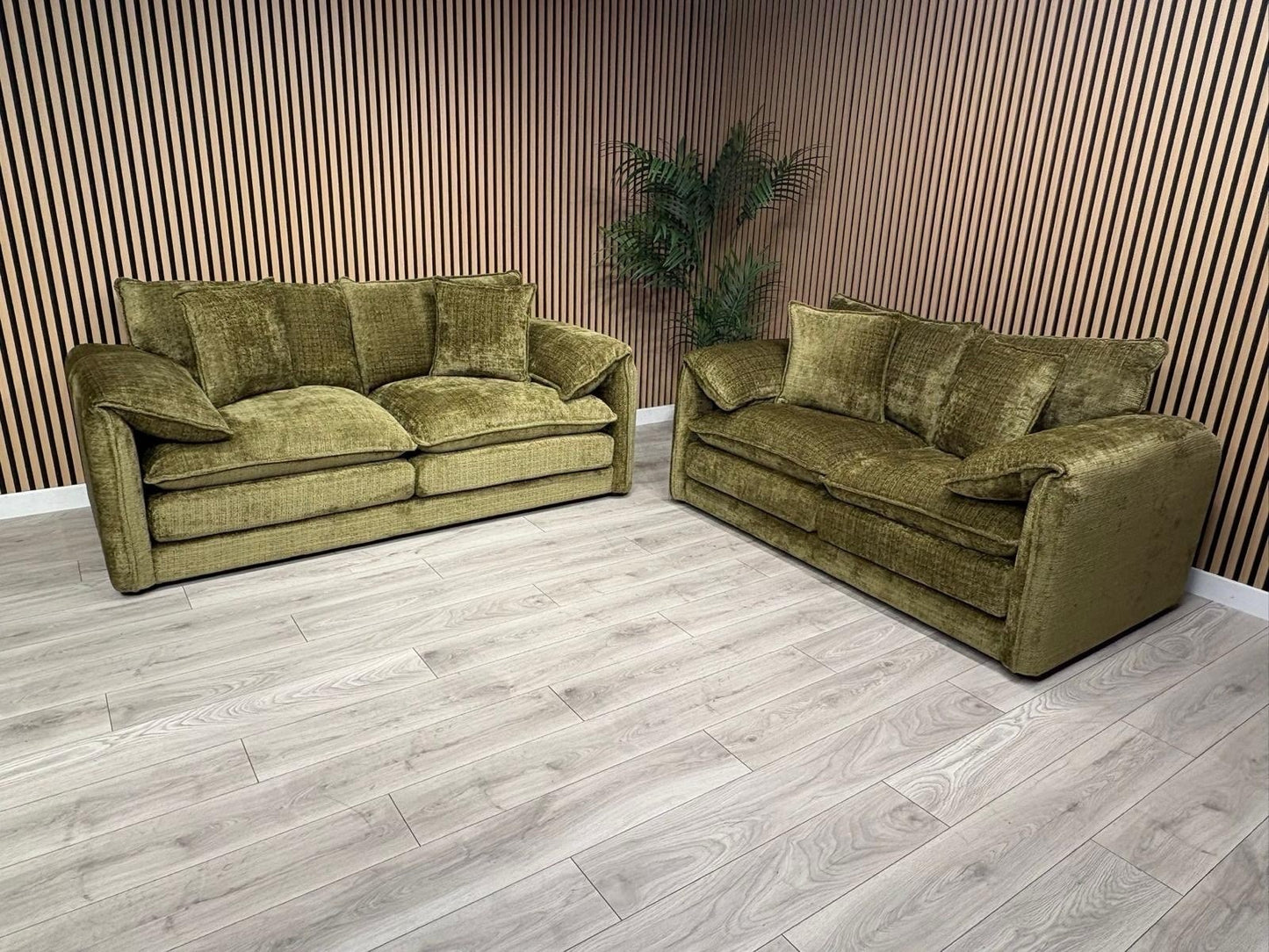 SOLICE Fabric 3 Seater + 2 Seater Sofa Set, Green - RRP £2,498