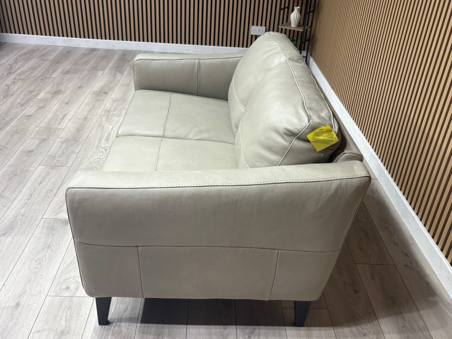 John Lewis BAILEY Style 2 Seater Stone Leather Sofa RRP £1695