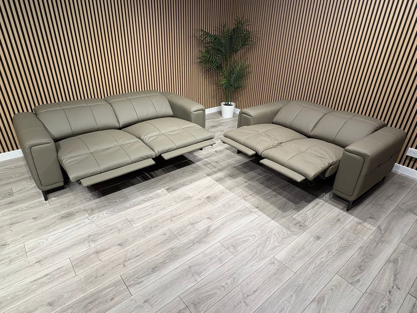 MARELLA 3 Seater + 2 Seater Power Recliner Leather Sofa Set RRP £4399