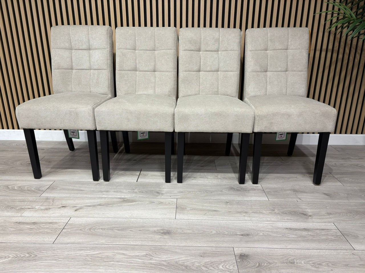 NEXT Sample - Flax Waffle Natural Fabric Dining Chairs