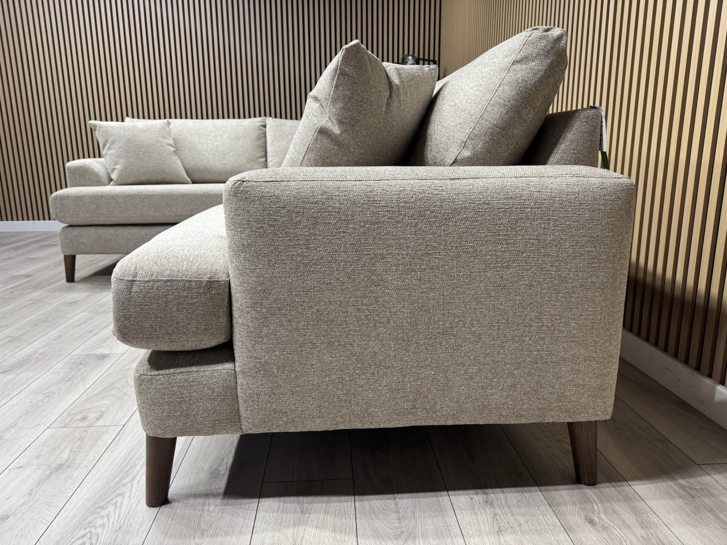 NEXT - Parker Fabric LHF Corner Sofa, Tweedy Chenille Mid Natural - RRP £2,275