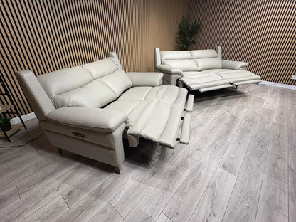 Furniture Village PANACHE Style Leather 3 + 2 Seater Power Recliner Sofa Set