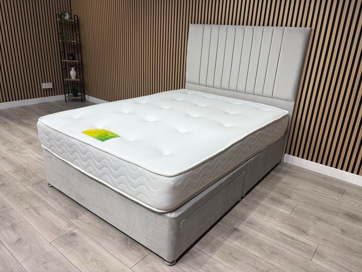 4ft6 Durham Bed Set, Inc Base + Headboard + Mattress (Storage Options Available)