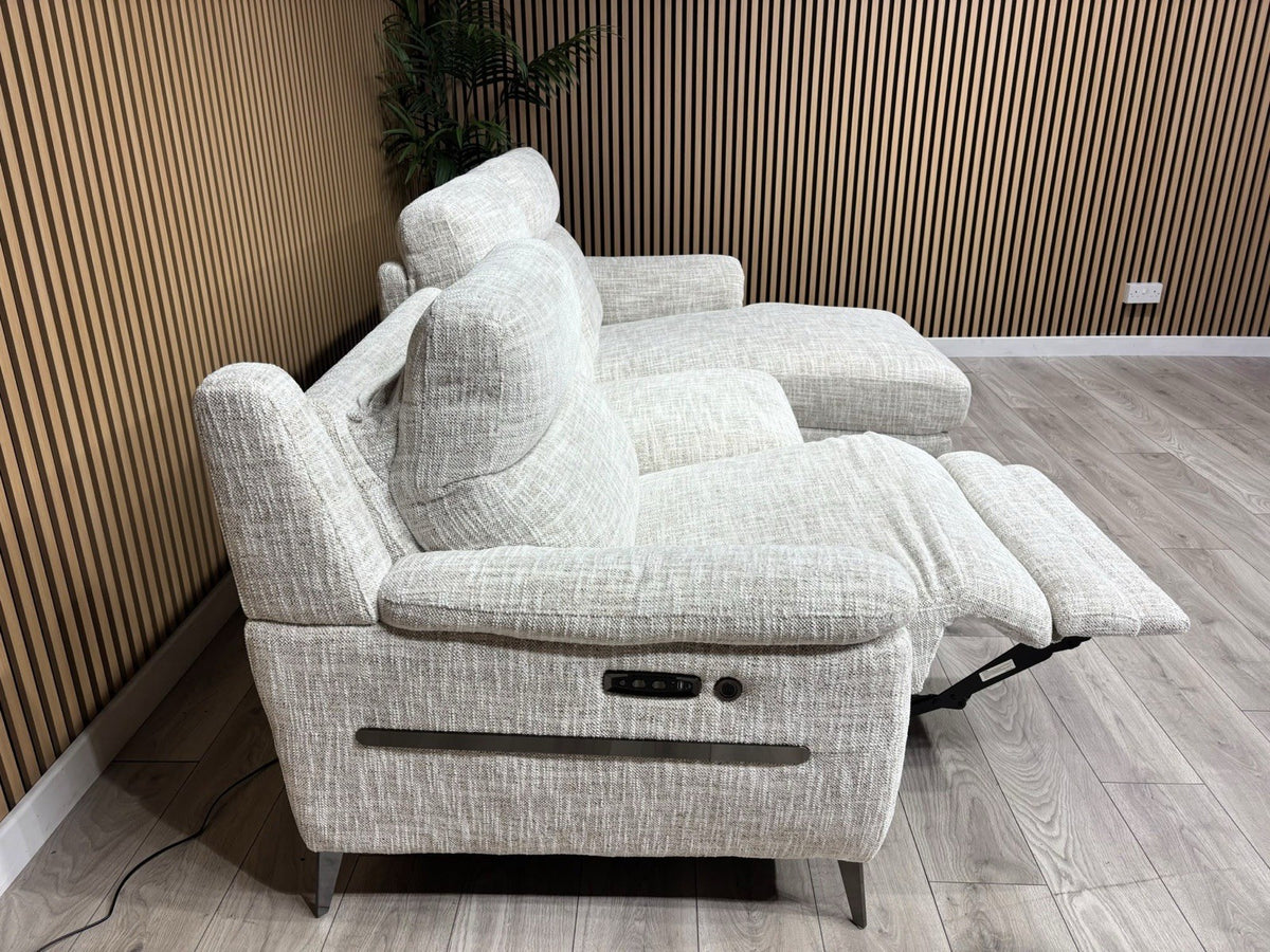 Furniture Village ECLIPSE Fabric Power Recliner RHF Chaise Corner Sofa RRP £2245