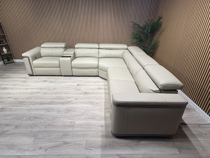Sofology PLAZA style Leather 2c2 Power Recliner Sofa + Console - RRP £4699