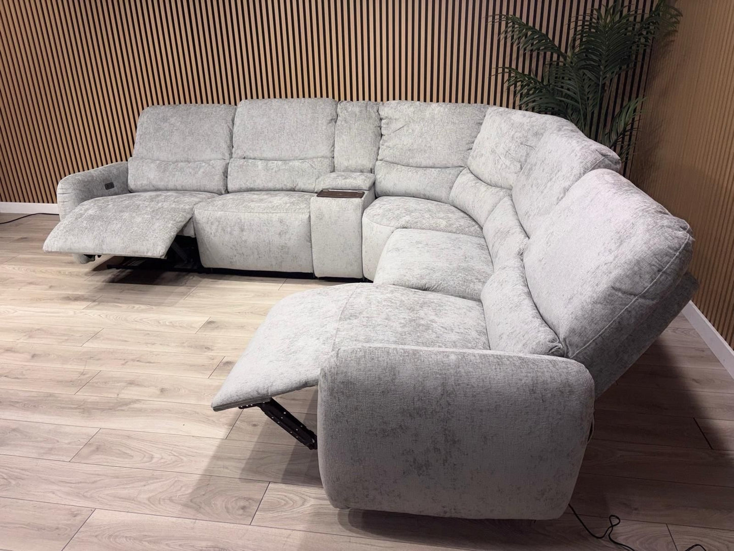 SOHO Fabric Modular 2 Corner 2 Console Sofa Set, Power Recliners - RRP £2,995