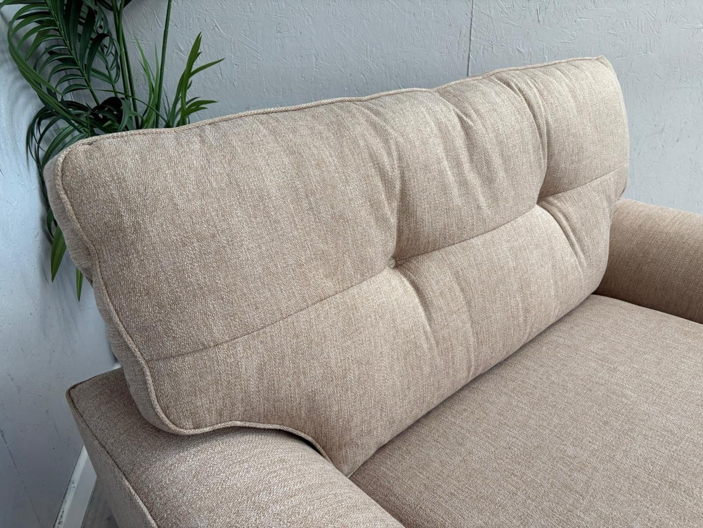 NEXT - Stamford Fabric Button Back Snuggler Armchair, Mid Natural - RRP £899