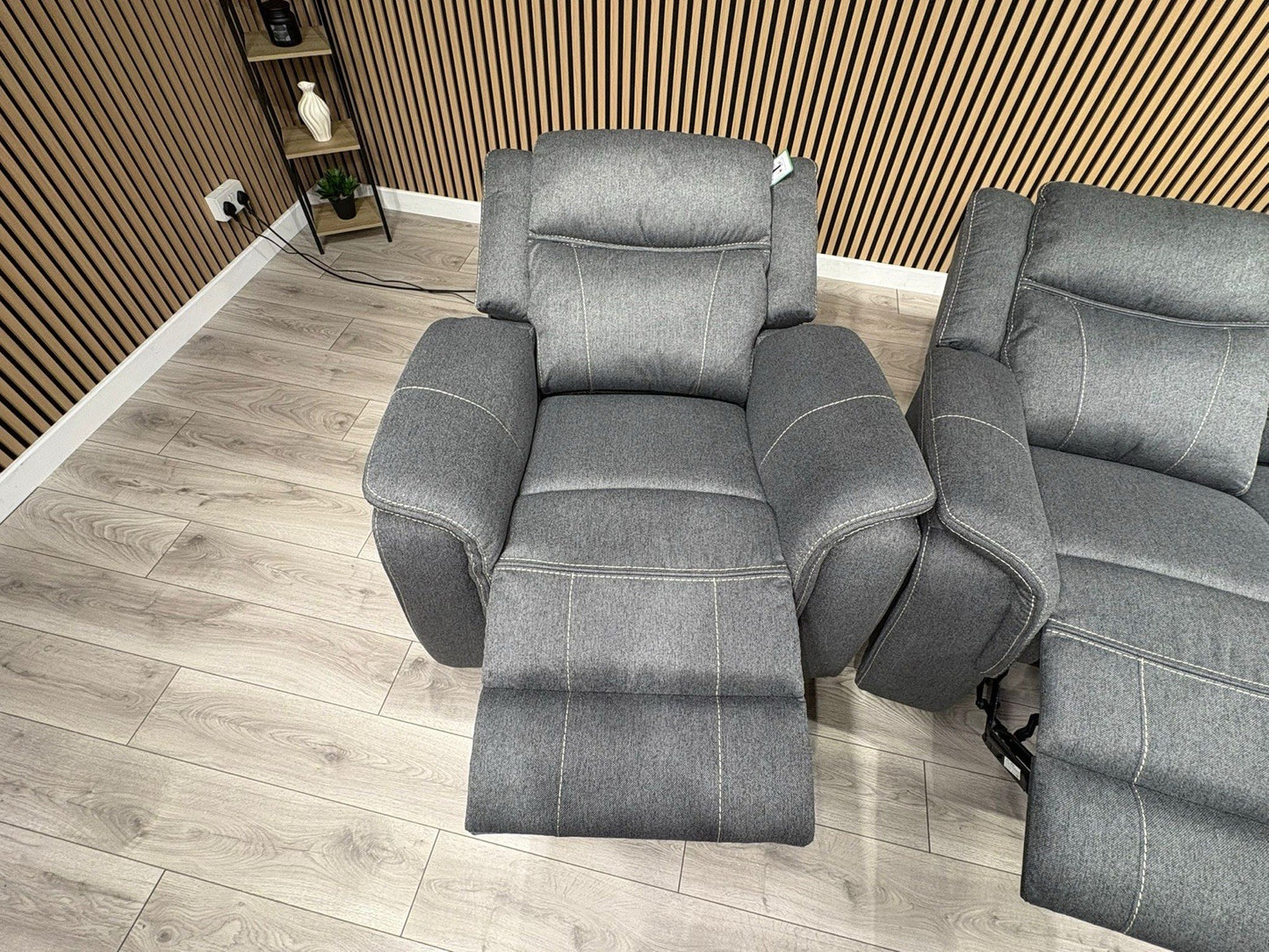 Galaxy Fabric 3 Seater + Armchair, Power Recliner Media Sofa Set - RRP £3190