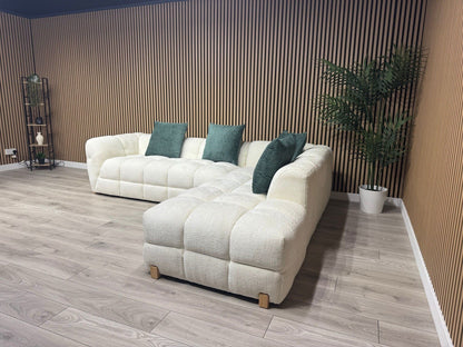 GENOA Large Fabric RHF/LHF Open End Chaise Corner Sofa - RRP £2,499
