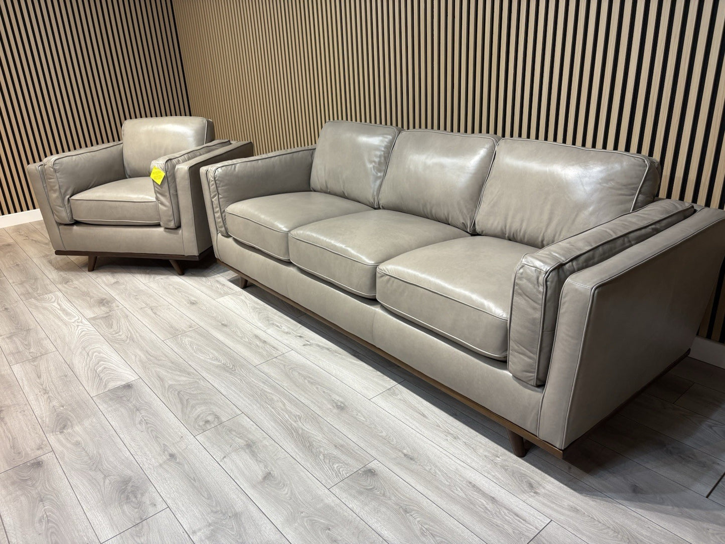 John Lewis Sample VALENCIA 3 Seater + Armchair Leather Sofa Set - RRP £4,198