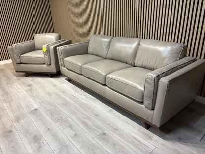 John Lewis Sample VALENCIA 3 Seater + Armchair Leather Sofa Set - RRP £4,198