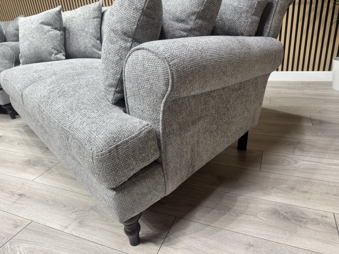 Laura Ashley LYNDEN Style Fabric 3 Seater + 2 Seater Sofa Set, Grey - RRP £2,700