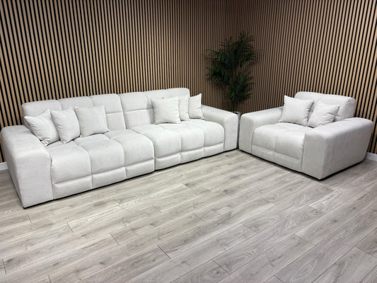 EVE CLOUD Large Fabric 4 Seater Sofa + Armchair, Natural - RRP £2,998
