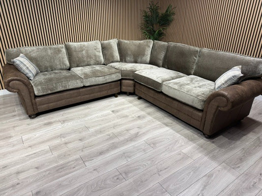 Oakfurnitureland DARWIN 2 Corner 2 Large Fabric Corner Sofa - RRP £2899
