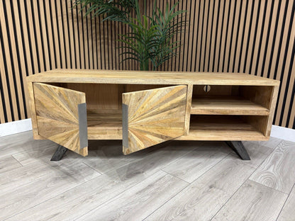 NEXT Sample - Geo Mango Wood TV Unit - RRP: £1095