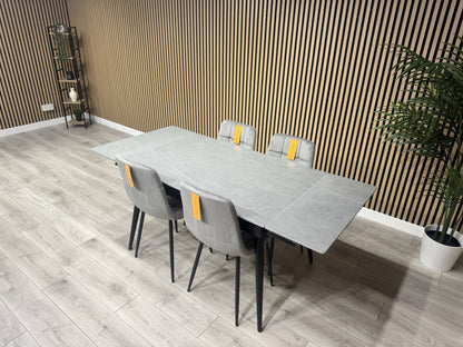 NEXT Sample - VERONA Marble Effect Extending Dining Table + 4 x Chairs RRP £1799