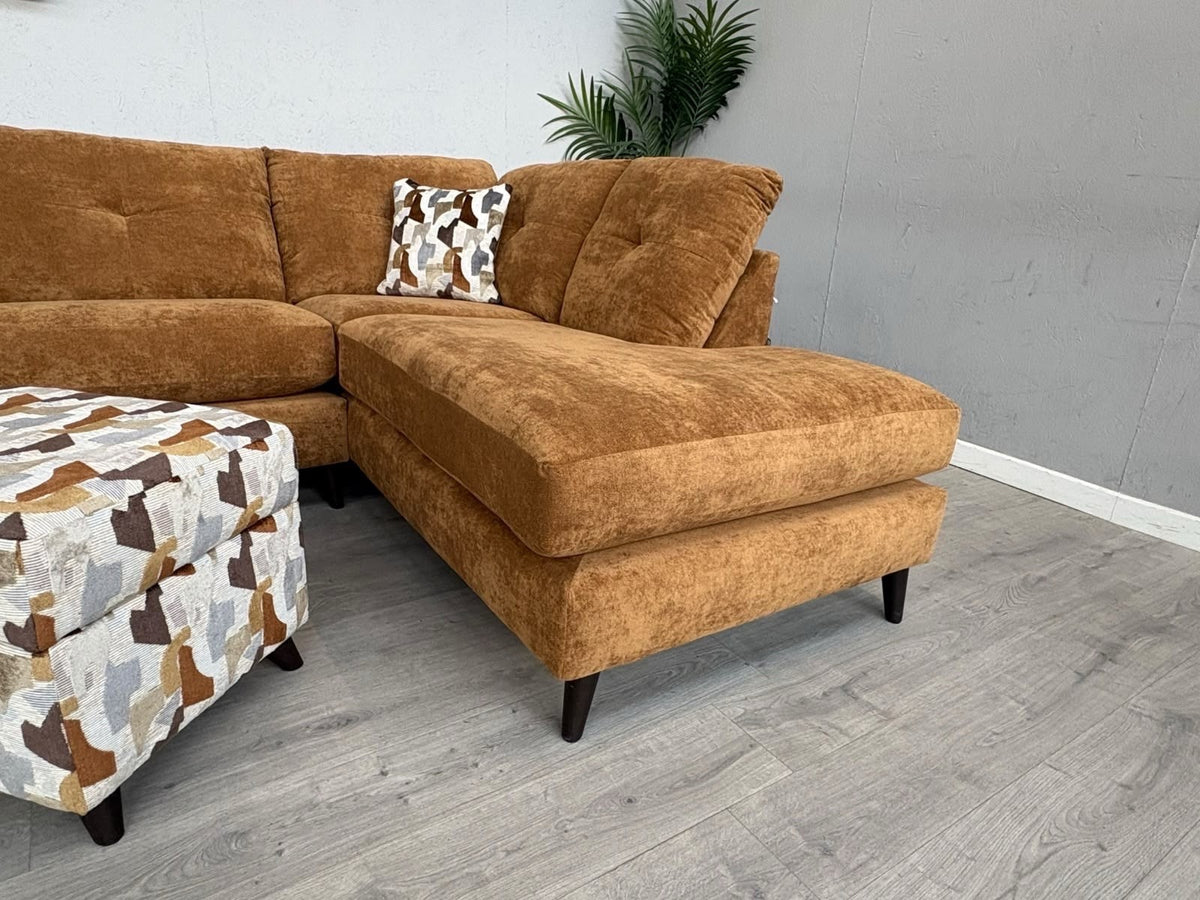 Sofology HALSTON Style Fabric RHF Chaise Corner Sofa + Foostool - RRP £2,898