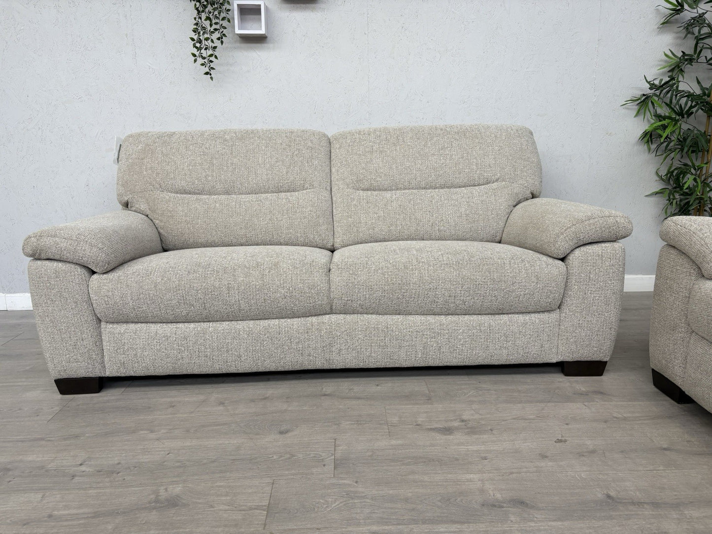 Furniture Village HETTY Fabric 2 x 3 Seater Sofa Set + Footstool- RRP £2,385